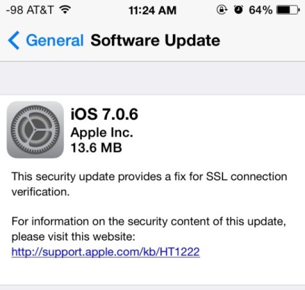 iOS 7.0.6 Released with Important Security Fix for iPhone, iPad, & iPod touch