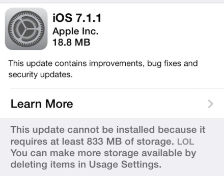 iOS 7.1.1 Update